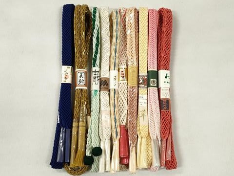 平和屋着物*夏物 和装小物 上質な帯締め10本セット 丸組 金糸 高島屋扱い 逸品 未使用 CABK4928qe