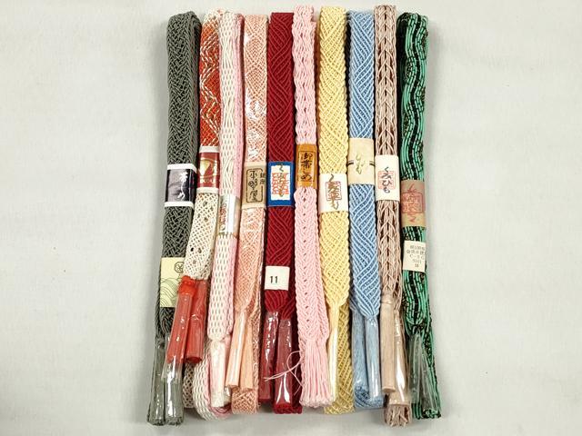 平和屋着物*夏物 和装小物 上質な帯締め10本セット 金糸 逸品 未使用 CABK4937qe