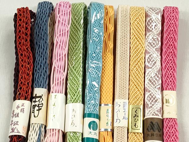 平和屋着物*夏物 和装小物 上質な帯締め10本セット ラメ糸 大丸扱い 逸品 未使用 CABK4940qe
