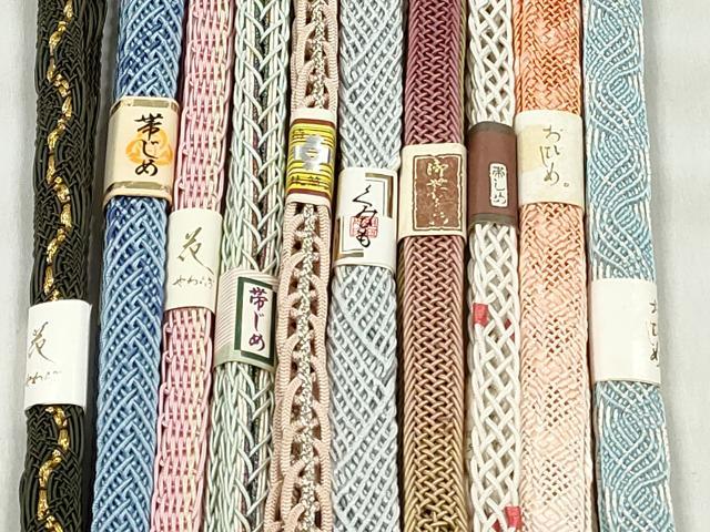 平和屋着物*夏物 和装小物 上質な帯締め10本セット ラメ糸 金銀糸 逸品 未使用 CABK4961qe