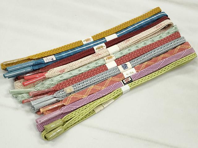 平和屋着物*夏物 和装小物 上質な帯締め10本セット 銀糸 逸品 未使用 CABK4963qe