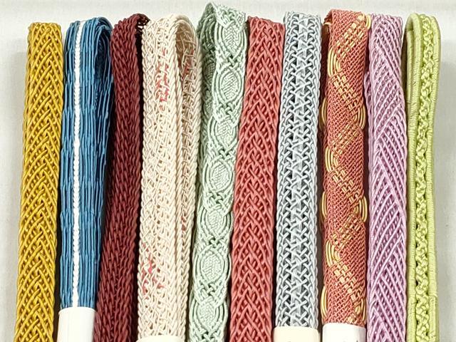 平和屋着物*夏物 和装小物 上質な帯締め10本セット 銀糸 逸品 未使用 CABK4963qe