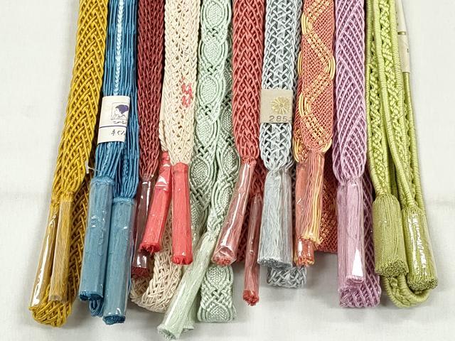 平和屋着物*夏物 和装小物 上質な帯締め10本セット 銀糸 逸品 未使用 CABK4963qe