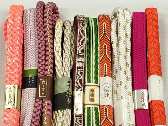 平和屋着物●和装小物 帯締め10本セット 御岳組 礼装用 めいくやまと 金銀糸 逸品 未使用 CABK4980qe