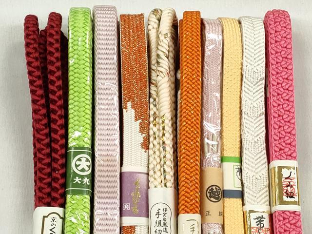 平和屋着物●和装小物 帯締め10本セット 高麗組 平源氏組 鴨川組 金糸 三越・大丸扱い 逸品 未使用 CABK4985qe