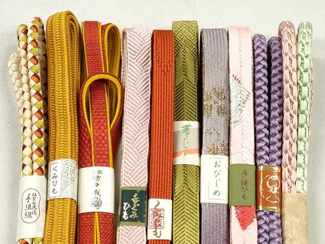 平和屋着物●和装小物 帯締め10本セット 高麗組 笹浪組 大和組 金銀糸 さが美・高島屋扱い 逸品 未使用 CABK5000qe