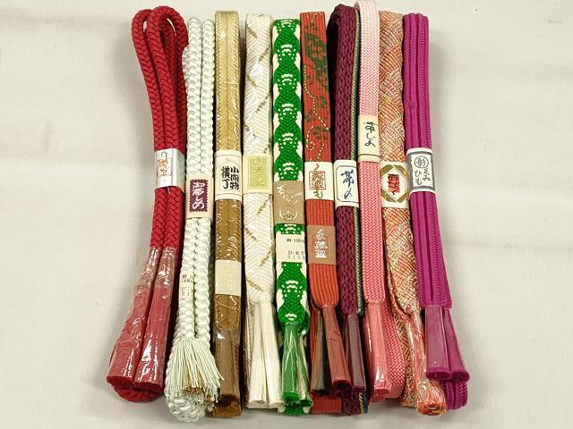 平和屋着物●和装小物 帯締め10本セット 礼装用 高麗組 笹浪組 大和組 金糸 逸品 未使用 CABK5065qe