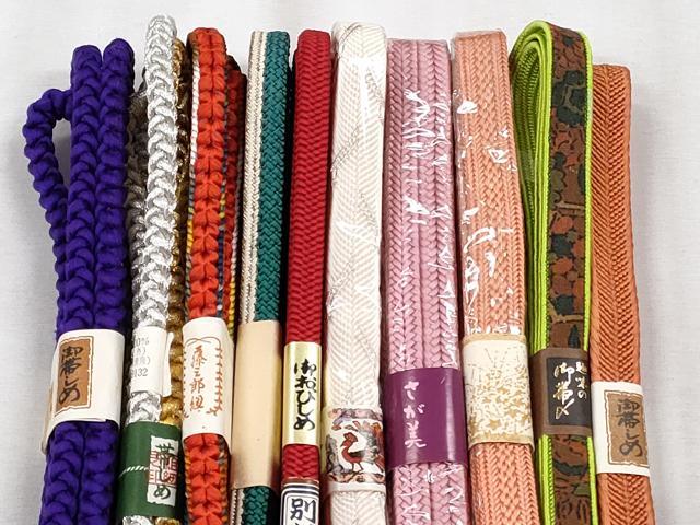 平和屋着物●和装小物 帯締め10本セット 礼装用 冠組 笹浪組 金銀糸 さが美扱い 逸品 未使用 CABK5082qe