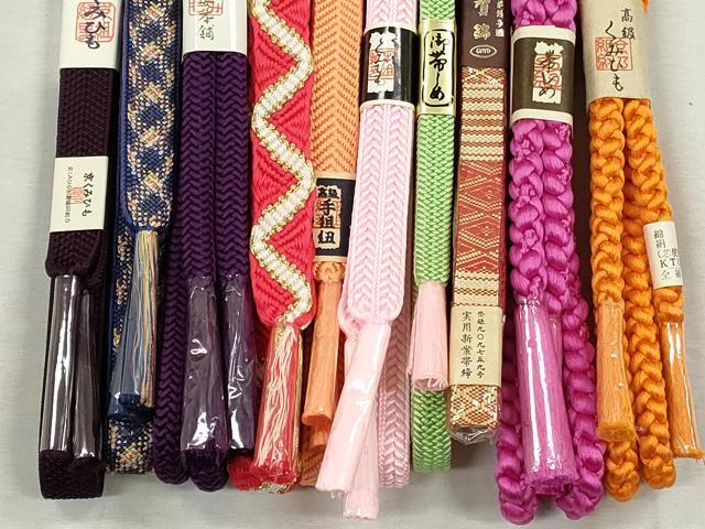 平和屋着物●和装小物 帯締め10本セット 佐賀錦 唐組 笹浪組 奈良組 金糸 逸品 未使用 CABK5093qe