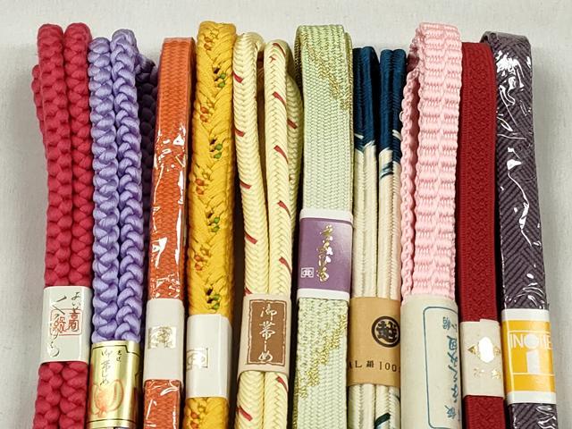 平和屋着物●和装小物 帯締め10本セット 高麗組 奈良組 金糸 三越扱い 逸品 未使用 CABK5095qe