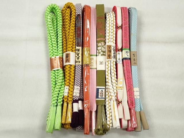 平和屋着物●和装小物 帯締め10本セット 礼装用 高麗組 笹浪組 大島紬 金糸 逸品 未使用 CABK5105qe