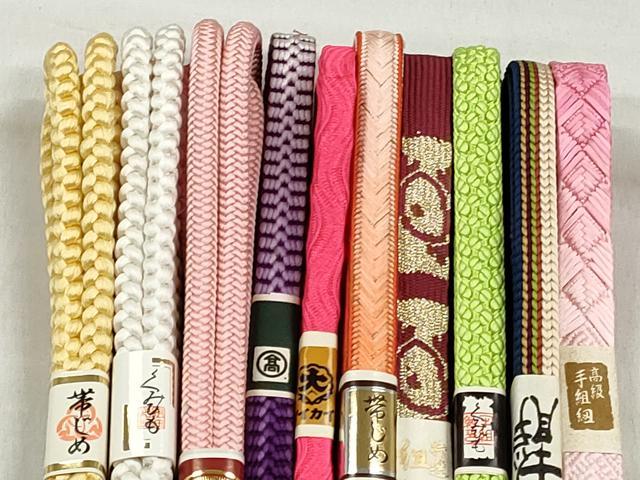 平和屋着物●和装小物 帯締め10本セット 高麗組 大和組 金糸 高島屋扱い 逸品 未使用 CABK5113qe