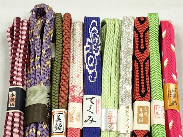 平和屋着物●和装小物 帯締め10本セット 礼装用 高麗組 冠組 角八つ組 金銀糸 逸品 未使用 CABK5123qe