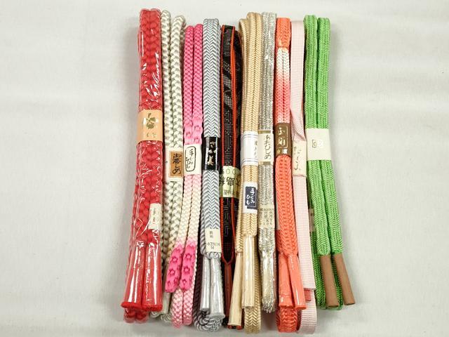 平和屋着物●和装小物 帯締め10本セット 礼装用 冠組 大島紬 銀糸 さが美扱い 逸品 未使用 CABK5132qe