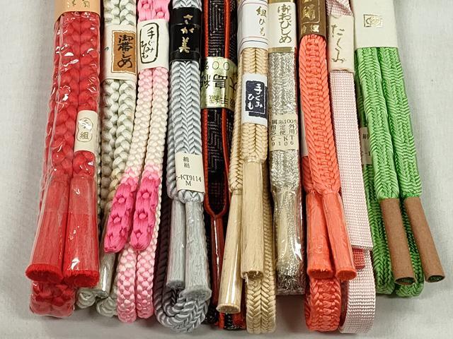 平和屋着物●和装小物 帯締め10本セット 礼装用 冠組 大島紬 銀糸 さが美扱い 逸品 未使用 CABK5132qe