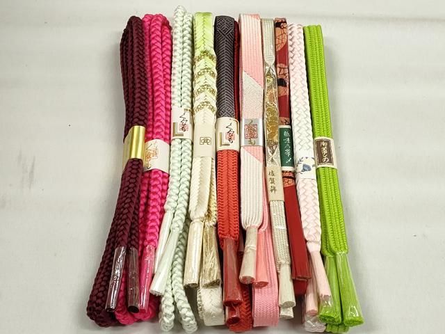平和屋着物●和装小物 帯締め10本セット 佐賀錦 高麗組 笹浪組 大和組 金糸 逸品 未使用 CABK5140qe