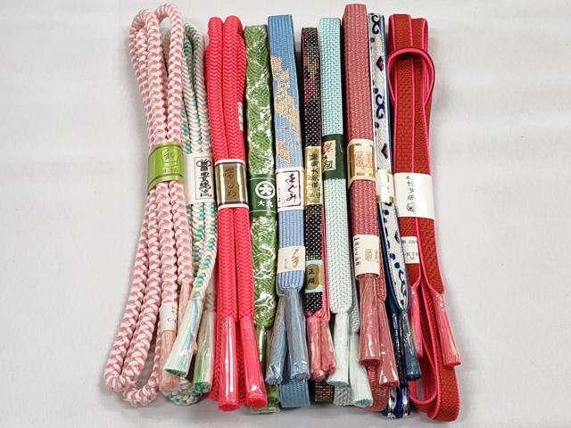 平和屋着物●和装小物 帯締め10本セット 高麗組 唐組 奄美大島紬 金銀糸 大丸扱い 逸品 未使用 CABK5148qe