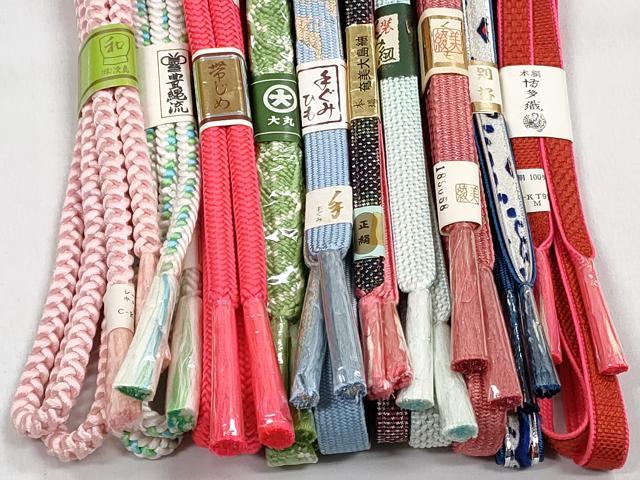 平和屋着物●和装小物 帯締め10本セット 高麗組 唐組 奄美大島紬 金銀糸 大丸扱い 逸品 未使用 CABK5148qe