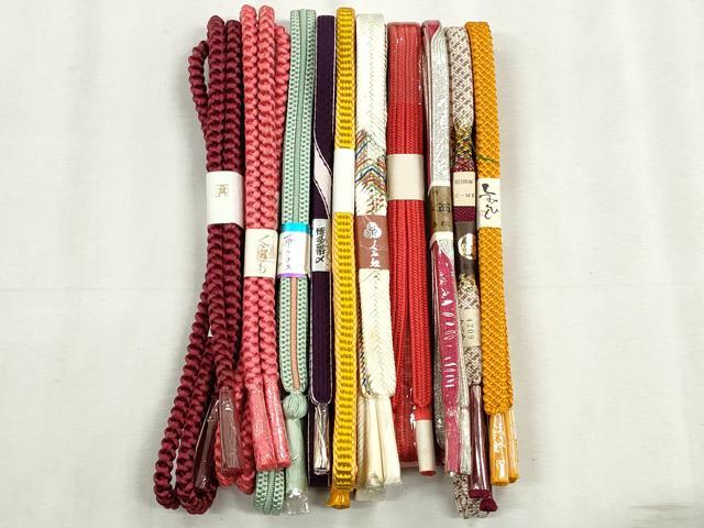 平和屋着物●和装小物 帯締め10本セット 冠組 大和組 鎌倉組 銀糸 逸品 未使用 CABK5158qe
