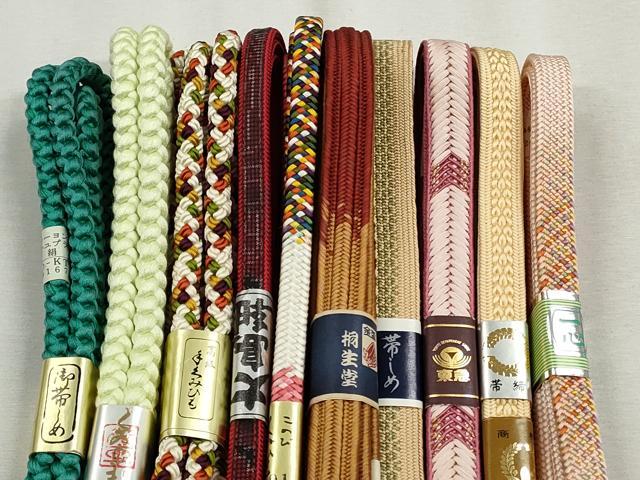 平和屋着物●和装小物 帯締め10本セット 高麗組 畝組 大島紬 東急百貨店扱い 逸品 未使用 CABK5172qe