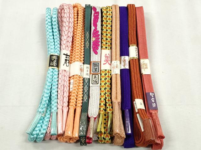 平和屋着物●和装小物 帯締め10本セット 高麗組 冠組 大和組 金銀糸 逸品 未使用 CABK5174qe