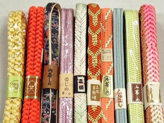 平和屋着物●和装小物 帯締め10本セット 唐組 大和組 奈良組 金糸 逸品 未使用 CABK5177qe