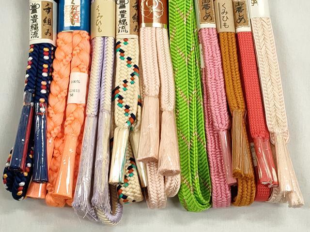 平和屋着物●和装小物 帯締め10本セット 笹浪組 冠組 奈良組 金糸 逸品 未使用 CABK5178qe