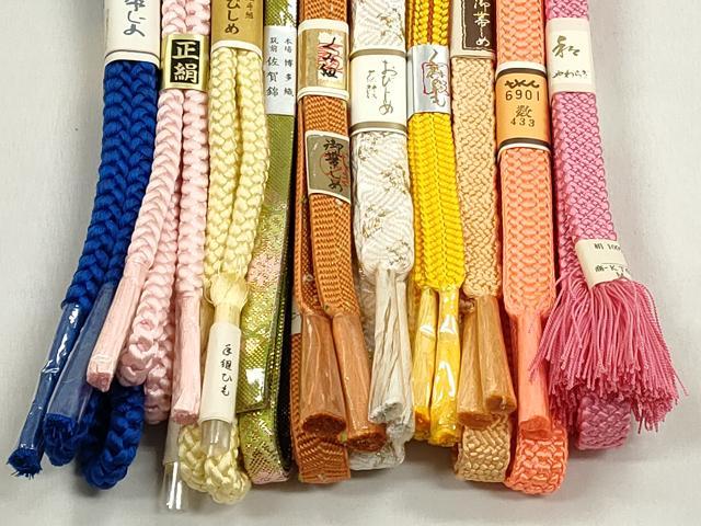 平和屋着物●和装小物 帯締め10本セット 唐組 笹浪組 礼装用 金糸 逸品 未使用 CABK5192qe