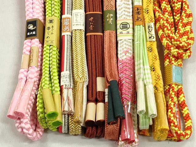 平和屋着物●和装小物 帯締め10本セット 冠組 大和組 礼装用 金銀糸 逸品 未使用 CABK5194qe