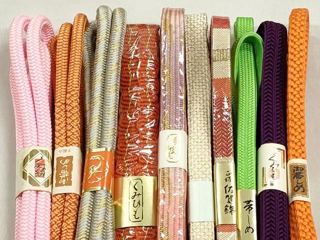 平和屋着物●和装小物 帯締め10本セット 佐賀錦 高麗組 奈良組 礼装用 金糸 逸品 未使用 CABK5196qe