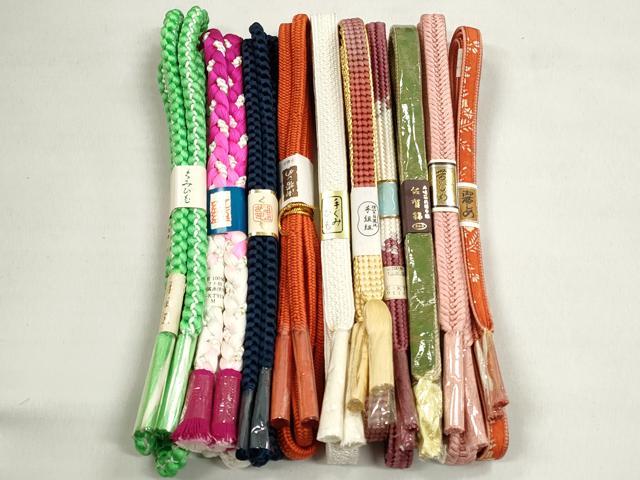 平和屋着物●和装小物 帯締め10本セット 佐賀錦 御岳組 高麗組 金糸 逸品 未使用 CABK5197qe