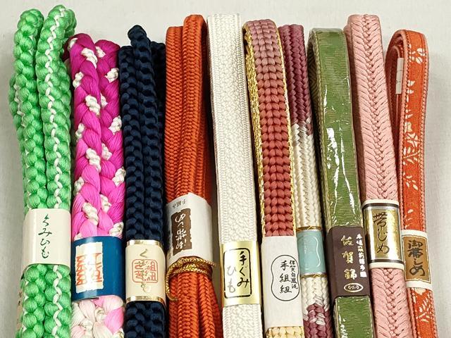 平和屋着物●和装小物 帯締め10本セット 佐賀錦 御岳組 高麗組 金糸 逸品 未使用 CABK5197qe