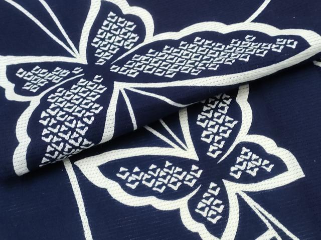 平和屋着物∴夏物 浴衣 綿絽 舞蝶文 綿 逸品 CABK5224ng