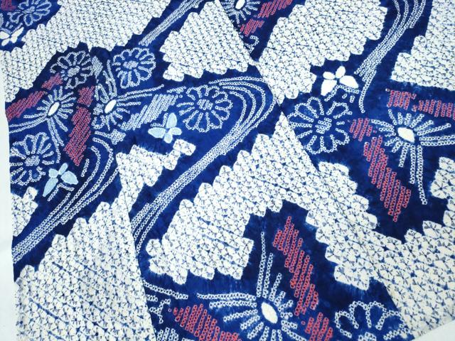 平和屋着物∴夏物 浴衣 有松鳴海絞り 流水舞蝶文 綿 逸品 CABK5283ng