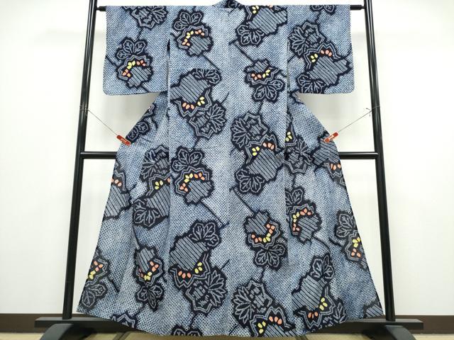 平和屋着物∴夏物 浴衣 有松鳴海絞り 舞花文 綿 逸品 CABK5300ng