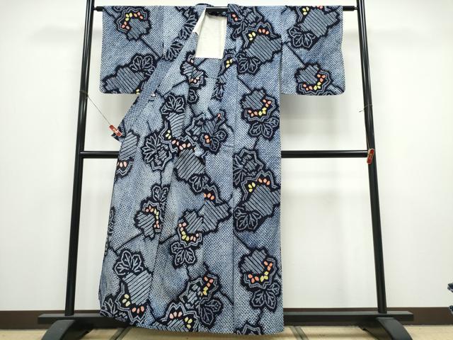 平和屋着物∴夏物 浴衣 有松鳴海絞り 舞花文 綿 逸品 CABK5300ng