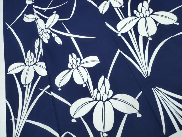 平和屋着物∴夏物 浴衣 注染 手縫い 杜若 綿 逸品 CABK5304ng