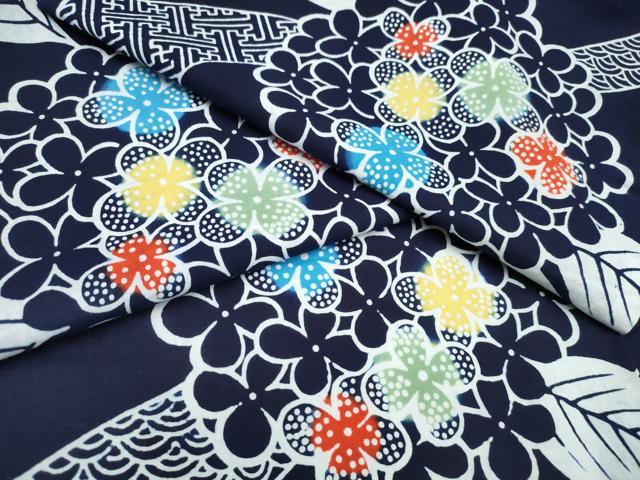 平和屋着物∴夏物 浴衣 注染 手縫い 紫陽花 綿 逸品 CABK5306ng