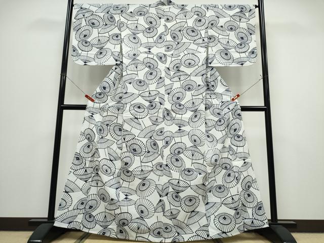 平和屋着物∴夏物 浴衣 注染 番傘 綿 逸品 CABK5308ng