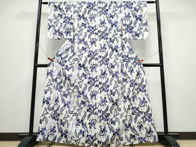 平和屋着物∴夏物 浴衣 花唐草文 綿 逸品 CABK5310ng