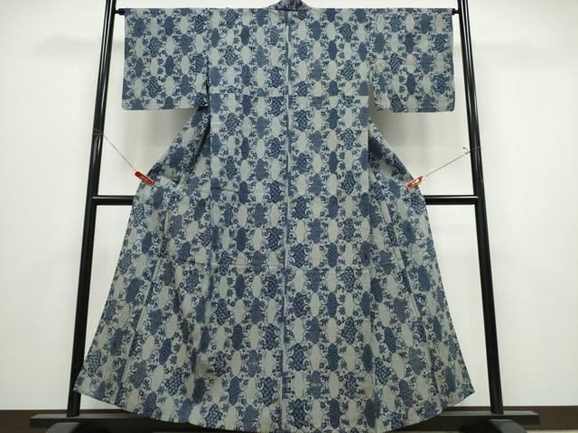 平和屋着物∴夏物 浴衣 注染 網目竹梅花文 綿 逸品 CABK5318ng