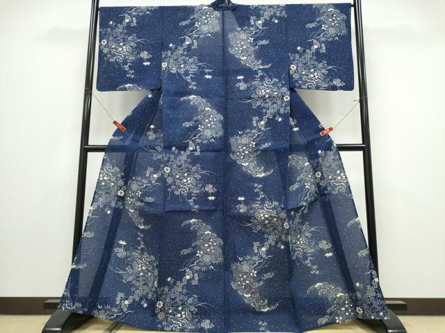 平和屋着物∴夏物 浴衣 綿絽 御所解花文 綿 逸品 CABK5320ng
