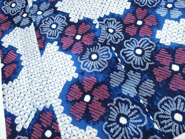 平和屋着物∴夏物 浴衣 有松鳴海絞り 舞花文 綿 逸品 CABK5323ng