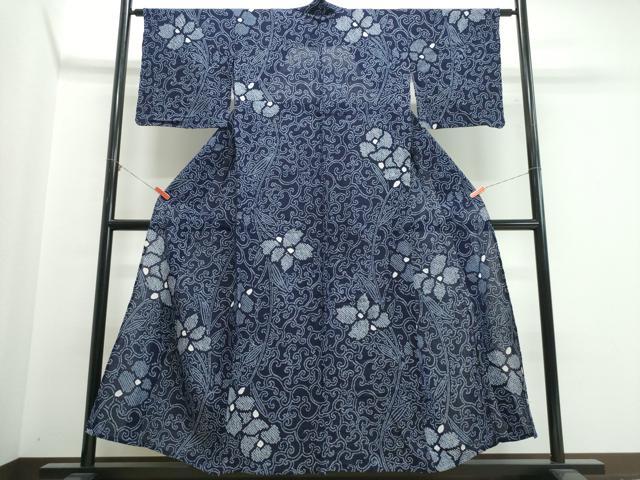 平和屋着物∴夏物 浴衣 有松鳴海絞り 花唐草文 綿 逸品 CABK5324ng