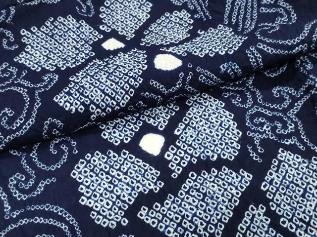 平和屋着物∴夏物 浴衣 有松鳴海絞り 花唐草文 綿 逸品 CABK5324ng