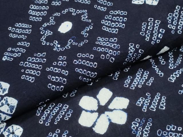 平和屋着物∴夏物 浴衣 有松鳴海絞り 舞花文 綿 逸品 CABK5333ng
