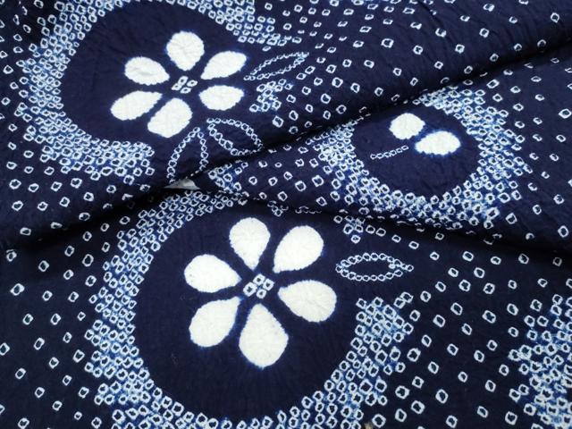 平和屋着物∴夏物 浴衣 有松鳴海絞り 花丸文 綿 逸品 CABK5335ng
