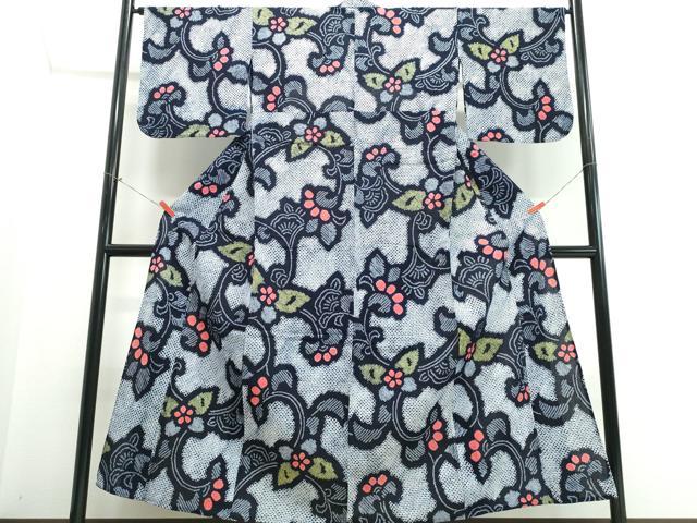 平和屋着物∴夏物 浴衣 有松鳴海絞り 花唐草文 綿 逸品 CABK5343ng