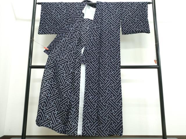 平和屋着物∴夏物 浴衣 有松鳴海絞り 紗綾形文様 綿 逸品 CABK5346ng