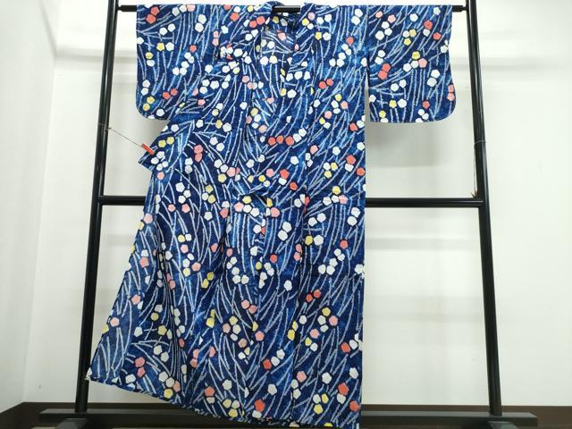 平和屋着物∴夏物 浴衣 有松鳴海絞り 草花尽くし 綿 逸品 CABK5349ng